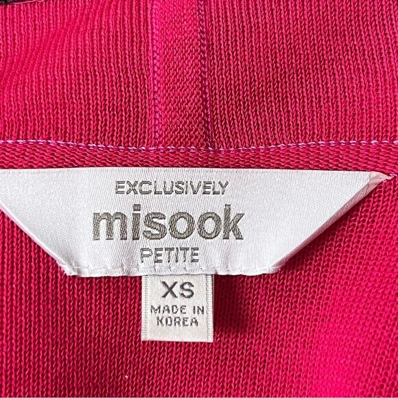 Exclusively Misook Open Front Pink Cardigan Knit Size XS Tight Knit Colorful - Picture 7 of 8